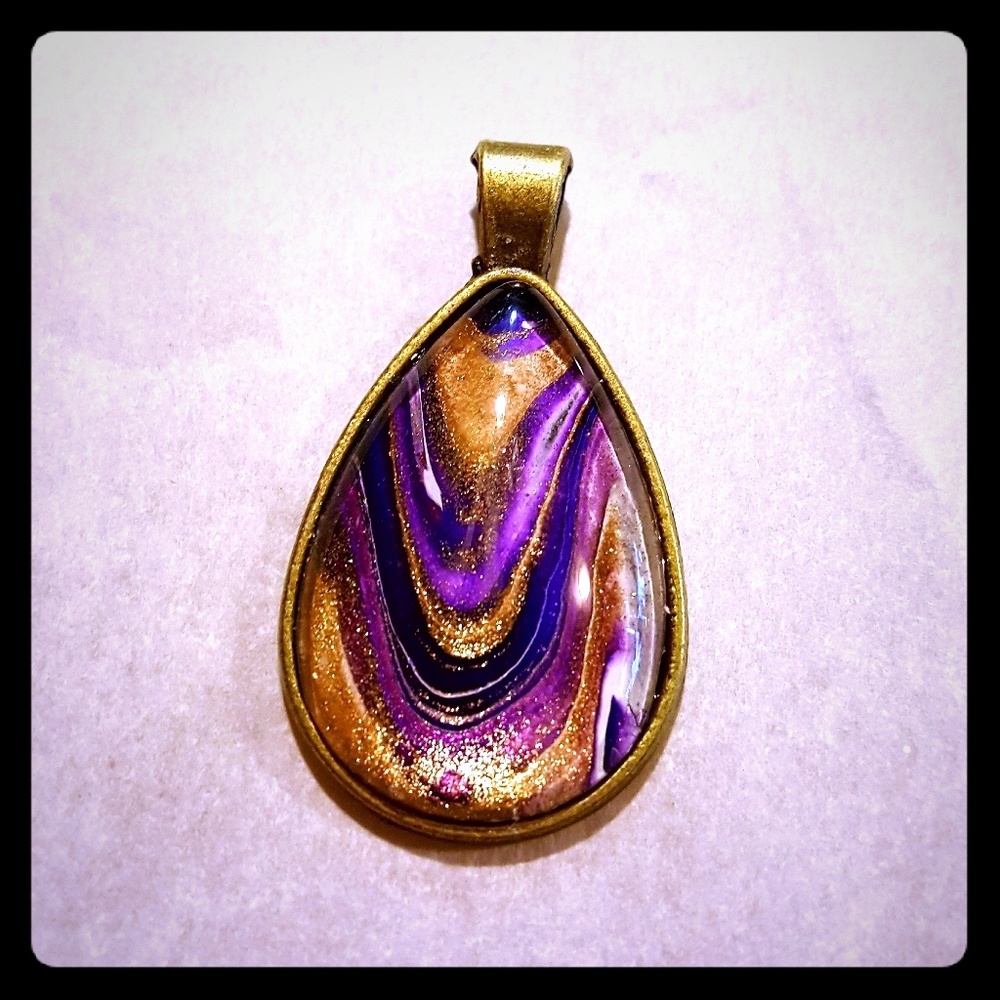 Beautiful Handpainted Necklace Pendant